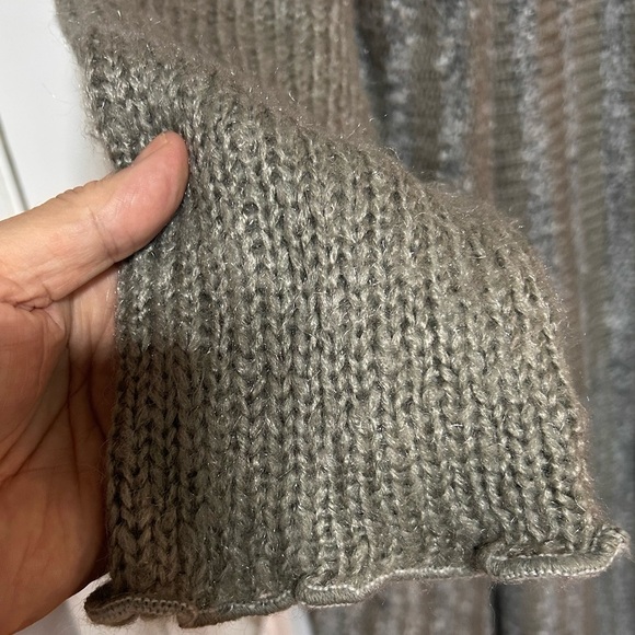 Moffi International -lg-Elegant Gray Women's Cardigan 5% Mohair- very long - Picture 2 of 9